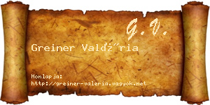 Greiner Valéria névjegykártya